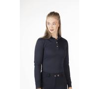 Camiseta técnica HKM Style Polo Shirt Rosegold Glamour Style Longsleeve - Deep Blue/ Rose Gold / XS
