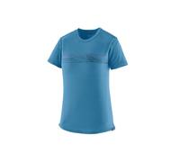 Camiseta técnica Patagonia W's Cap Cool Merino Blend Graphic Shirt (Strata Stripe: Shore Blue) Mujer