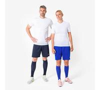 Camiseta térmica de fútbol manga corta adulto blanco keepdry 500 L