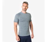 Camiseta térmica de fútbol manga corta adulto gris keepdry 500 L