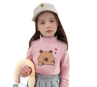 Camiseta térmica de manga larga para niña, suave, cálida, moderna, para invierno, frío, Rosa., 4-5 años