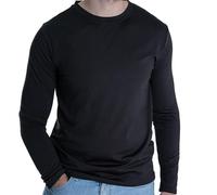 Camiseta Térmica Hombre, Manga Larga, Antibacterial, Transpirable, Ideal para Deportes y Climas Fríos y Ultra Suave (FR/ES, Letras, XL, Regular, Regular, Negro)
