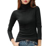 Camiseta Termica Manga Larga Mujer Camisa Interior Cuello Redondo Cuello Alto Camisetas Elastico Baselayer Thermal Top Térmico Transpirable de Otoño Invierno