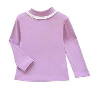 Camiseta Térmica Manga Larga para Ninas Cálida Invierno Cuello Medio Capa Base Forrada Polar Cómoda Ninos