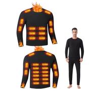 Camiseta térmica para hombre para invierno/ropa interior térmica de manga larga,capa base,3 niveles de calor,26 zonas de calefacción, apta para actividades al aire libre,esquí y montañismo (3XL)