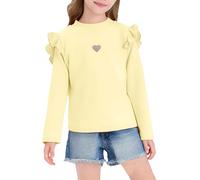 Camiseta térmica para mujer, capa base, para otoño e invierno, camiseta interior de mortificación (amarillo claro, 8-9 años)