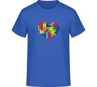 Camiseta Tetris Heart, azul real, XL