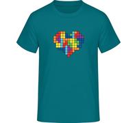 Camiseta Tetris Heart, Diva Blue, XL