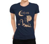 Camiseta The Cure Cat Moon Lover de los 90 para mujer, azul marino, 3XL