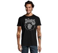 Camiseta The Doors Rock, Pop,Banda, música (XXL, 1 Negro Logo Gris)