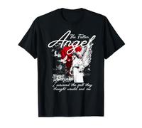 Camiseta The Fallen Angel, Dark Romance con Rosas Rojas fundidas Camiseta