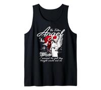 Camiseta The Fallen Angel, Dark Romance con Rosas Rojas fundidas Camiseta sin Mangas