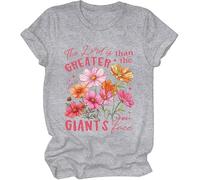 Camiseta The Lord is Greater Than The Giants You Face, The Lord is Greater Than The Giants You Face, gris, L