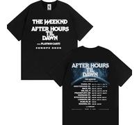 Camiseta The Weeknd After Hours Til Dawn gira europea 2026 con Playboi Carti diseño gráfico de fechas tour estilo urbano streetwear para fans música pop regalo XXL