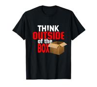 Camiseta Think Outside The Box - Camiseta gráfica Creativa para Hombre Camiseta