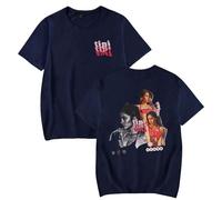 Camiseta Tini Stoessel Fresa para mujer y hombre, estilo casual, cuello redondo, manga corta, retro, clásica, estilo casual, azul marino, 46