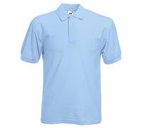 Camiseta tipo polo de manga corta para hombre Fruit of the Loom Azul azul celeste Large