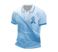 Camiseta tipo polo para hombre para investigación del cáncer de mama, para concienciación de la próstata, Z2-Sky Blue - Polo de cáncer de mama para hombre, XL