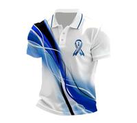 Camiseta tipo polo para hombre para investigación del cáncer de mama, para concienciación de la próstata, Z2-white - Polo de cáncer de mama para hombre, XL