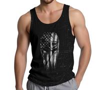 Camiseta Tirantes Atletismo Hombre, Camiseta sin Mangas con Estampado gráfico para Hombre, Ideal para Uso Informal en Verano y para Entrenamiento Deportivo en el Gimnasio.