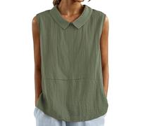 Camiseta Tirantes Deporte Mujer Camisa sin Mangas Mujer Blusa con Cuello Elegante Top Casual de Verano para Uso Diario (Army Green, S)
