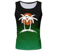 Camiseta Tirantes Hombre Baloncesto, Camiseta sin Mangas con Cuello Redondo y Estampado de árbol en Degradado para Hombre, Ideal para Uso Diario Informal y Entrenamiento en el Gimnasio.