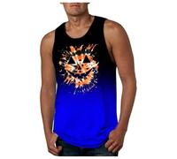 Camiseta Tirantes Hombre Basica, Camiseta sin Mangas con Estampado Degradado para Hombre, Estilo Casual, Cuello Redondo, para Gimnasio, Correr, Entrenamiento, cómoda y Transpirable, para Verano