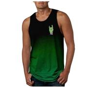 Camiseta Tirantes Hombre Basket, Camiseta sin Mangas con Estampado Degradado para Hombre, Estilo musculoso, para Entrenamiento Informal en el Gimnasio, Correr, cómoda y Transpirable, para Verano