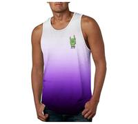 Camiseta Tirantes Hombre Basket, Camiseta sin Mangas con Estampado Degradado para Hombre, Estilo musculoso, para Entrenamiento Informal en el Gimnasio, Correr, cómoda y Transpirable, para Verano