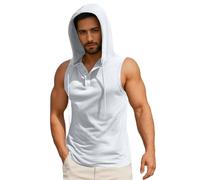 Camiseta Tirantes Hombre,Camiseta Sin Mangas para Hombre con Capucha Color Sólido Casual Camiseta Deporte Hombre Sin Manga Ligero Transpirable Camiseta Deportiva Hombre para Correr Gimnasio