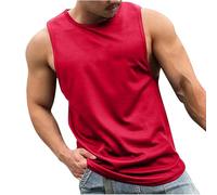 Camiseta Tirantes Hombre,Tallas Grandes Camiseta Deporte Hombre para Gimnasio Camisetas Deportiva Sin Mangas Holgada Ligera Transpirable Cuello Redondo Chaleco Deporte Color Sólido Tank Top