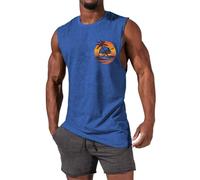 Camiseta Tirantes Hombre Verano con Estampado Playa Palm Beach Tank Top Basic Casual Camisetas sin Mangas Hawaiano Vacaciones Chalecos Deportivos Original Chandal T-Shirt para Correr Entrenamiento Gym
