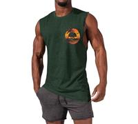 Camiseta Tirantes Hombre Verano con Estampado Playa Palm Beach Tank Top Basic Casual Camisetas sin Mangas Hawaiano Vacaciones Chalecos Deportivos Original Chandal T-Shirt para Correr Entrenamiento Gym