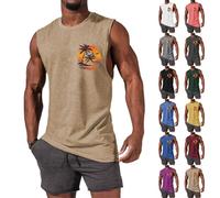 Camiseta Tirantes Hombre Verano con Estampado Playa Palm Beach Tank Top Basic Casual Camisetas sin Mangas Hawaiano Vacaciones Chalecos Deportivos Original Chandal T-Shirt para Correr Entrenamiento Gym