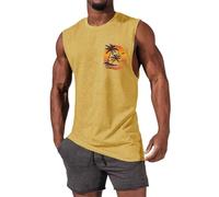 Camiseta Tirantes Hombre Verano con Estampado Playa Palm Beach Tank Top Basic Casual Camisetas sin Mangas Hawaiano Vacaciones Chalecos Deportivos Original Chandal T-Shirt para Correr Entrenamiento Gym