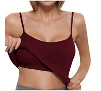 Camiseta Tirantes Mujer,Camiseta Sin Mangas Mujer Corte Ajustado Top Tirante Fino Camisola con Almohadilla de Pecho Color Sólido Cómodo Chaleco Deportivos Elásticas para Interior y Exterior