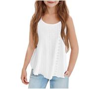 Camiseta Tirantes para Niñas,Camiseta Interior Elástica Entallada Espalda Estilo Nadadora Casual Tank Top Verano Suave Cómoda Color Lisa Camisetas Sin Mangas Ropa Niña Adolescente 5-15 Años