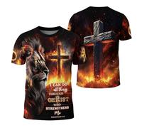 Camiseta Todo Lo Puedo En Cristo, Cristianismo, Versículo Manga Corta Cómodo Camisetas Básicas Moderna Shirts para Running Senderismo Camping S