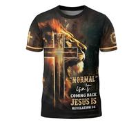 Camiseta Todo Lo Puedo En Cristo, Cristianismo, Versículo Manga Corta Moderna Camisetas Básicas Transpirable Shirts para Regular Senderismo Running M