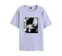 Camiseta Tokyo Ghoul Anime japonés Kaneki Ken Camiseta de Manga Corta Verano Casual Tops de Cuello Redondo para Hombres y Mujeres
