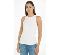 Tommy Hilfiger Camiseta Tipo Top para Mujer Slim 5X2 Rib Top Canalé Elástica, Blanco (Ecru), S
