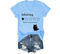 Camiseta Total Bullshit Would Not Recommender, para adultos y hombres, Azul Carolina (cuello en V), S