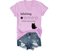 Camiseta Total Bullshit Would Not Recommender, para adultos y hombres, Rosa (cuello en V), M