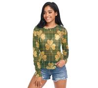 Camiseta transparente para mujer, bandera de Cuba e imagen de león africano, orgullo cubano, camiseta de malla con cuello redondo, talla S, Bandera de Cuba y imagen de león africano - Orgullo cubano