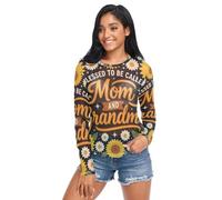 Camiseta transparente para mujer, manga larga de malla, talla S, Blessed to Be Called Mom and Grandma Cute, L