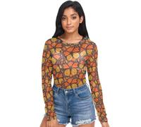 Camiseta transparente para mujer, Save The Monarchs Butterfly Lover Monarch Butterflies, malla con cuello redondo, talla S, Save the Monarchs Butterfly Lover Monarch, S