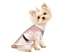 Camiseta transpirable sin mangas con estampado de pestañas de oro rosa para mascotas grandes, tamaño pequeño, mediano, gatos y perros, chihuahua, yorkie, perro salchicha