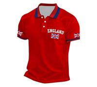 Camiseta Trikot Polo Hombre Manga Corta con Estampado Abstracto de la Bandera Union Jack Polo de Golf Ligero Polo de Verano Camiseta de Tenis Transpirable Bandera Gran Bretaña Arte Abstracto Camiseta