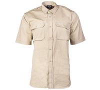 Camiseta Tropical Manga Corta Caqui Beige S-3XL Safarihemd Arena Ripstop Algodón