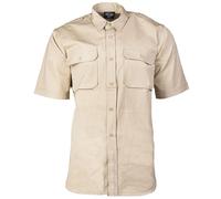 Camiseta Tropical Manga Corta Caqui Beige S-3XL Safarihemd Arena Ripstop Algodón